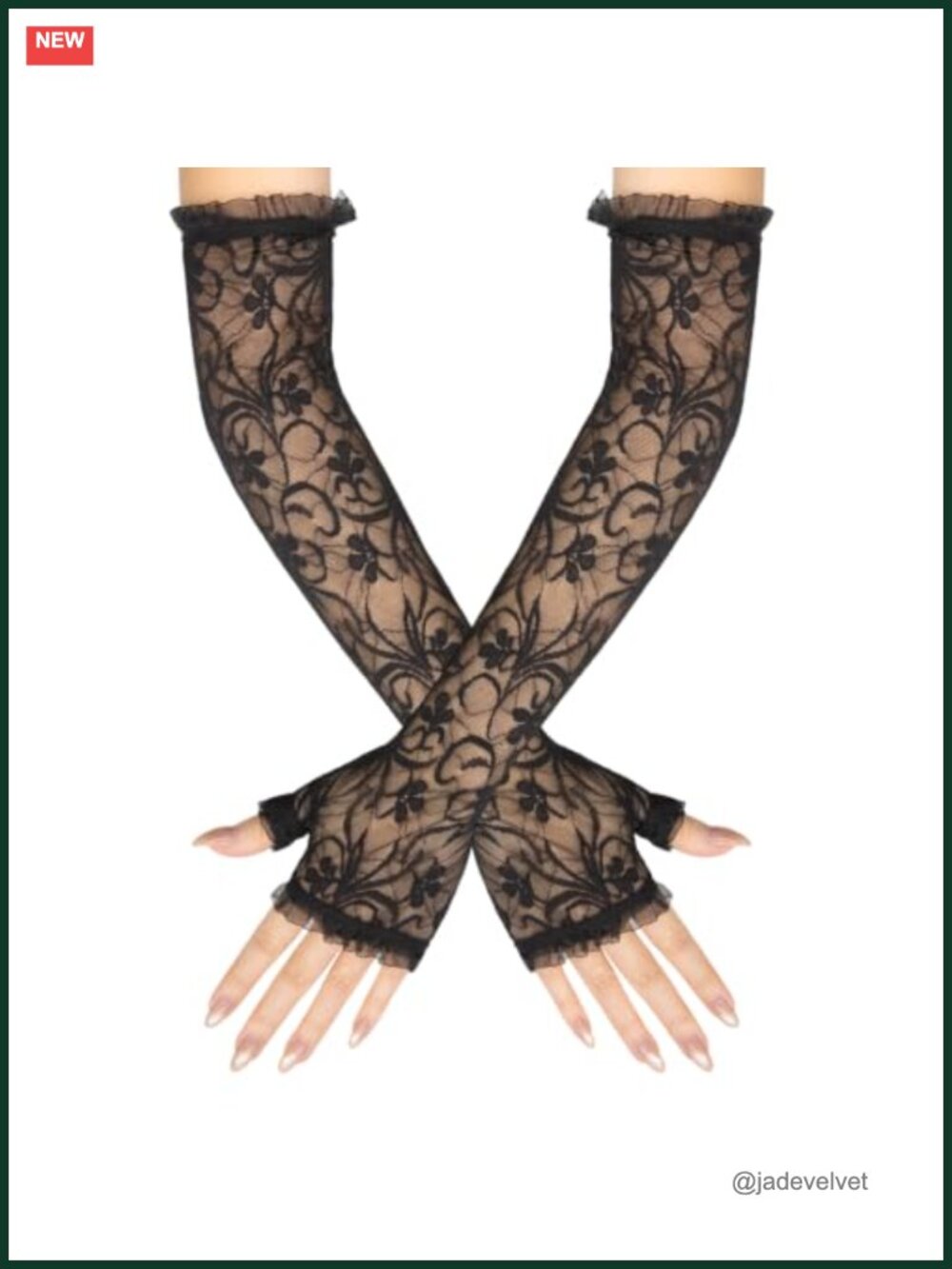 Lace Gloves for Women Fingerless Arm Sleeves Retro Mesh Halloween Costume